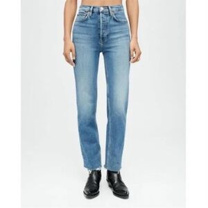 Re/Done Blue Straight Leg Jeans